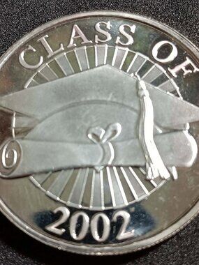1 Troy Oz .999 Fine Silver Class of 2002 Graduate Proof Coin  Round Medal Gift